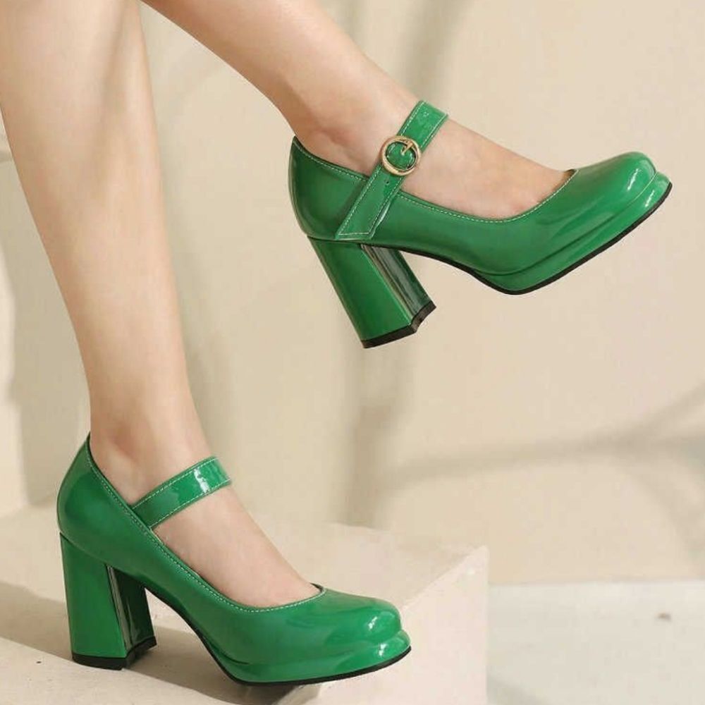 Soda Green Platform Heels